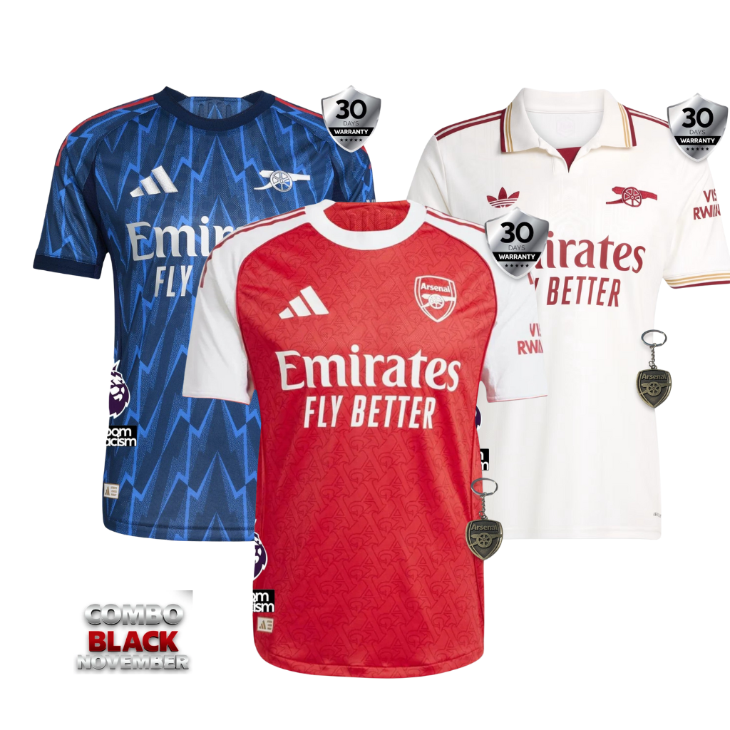 Combo Arsenal 3 Jerseys 25/26 for $109.90 Free Shipping Worldwide