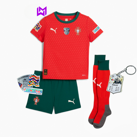 Conjunto Infantil Portugal Principal 2025/26 - LANÇAMENTO! 🇵🇹