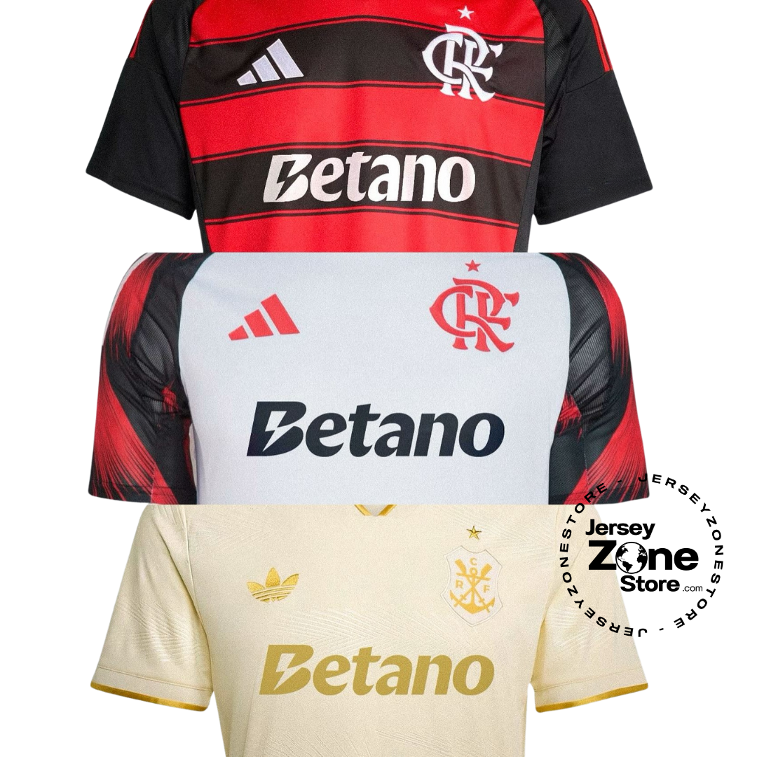 Combo 3 Mantos do Flamengo 2025 - Fan Version Sponsor Betano