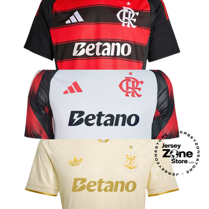 Combo 3 Mantos do Flamengo 2025 - Fan Version Sponsor Betano