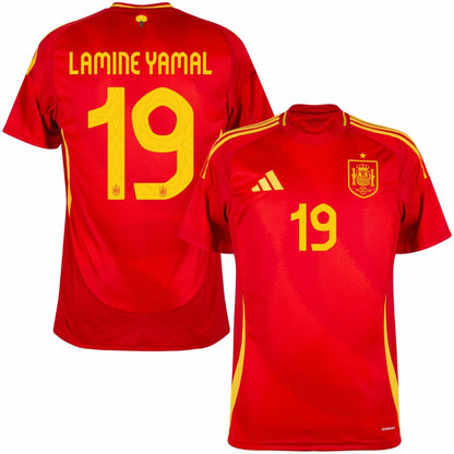 Spain Lamine Yamal 19 Home Fan Jersey 2025/26