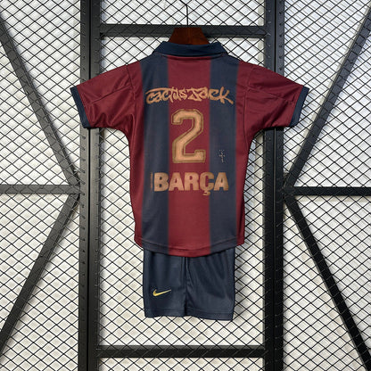 Kids Travis Scott x FC Barcelona Retro Kit 2000/01 Home Skeleton
