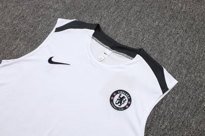 Chelsea Kit White Jersey + Shorts - No Sleeve 25/26
