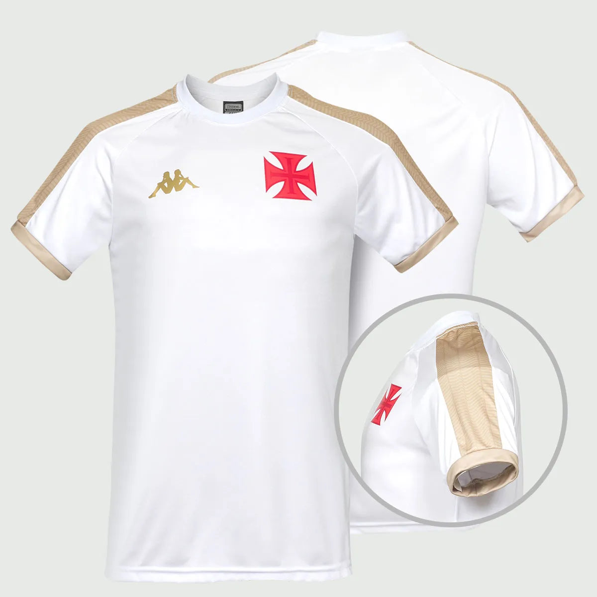 Camisa Vasco Supporter Gold Kappa Masculina Branca