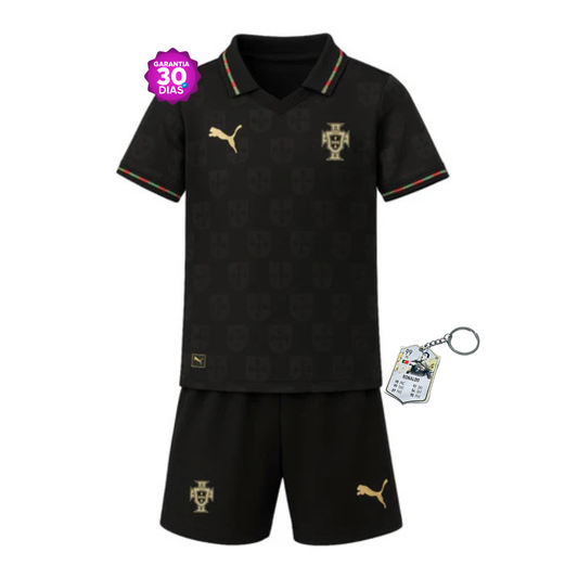 Conjunto infantil Seleção Portugal edição especial Pantera Negra EUSÉBIO preta 2025/26